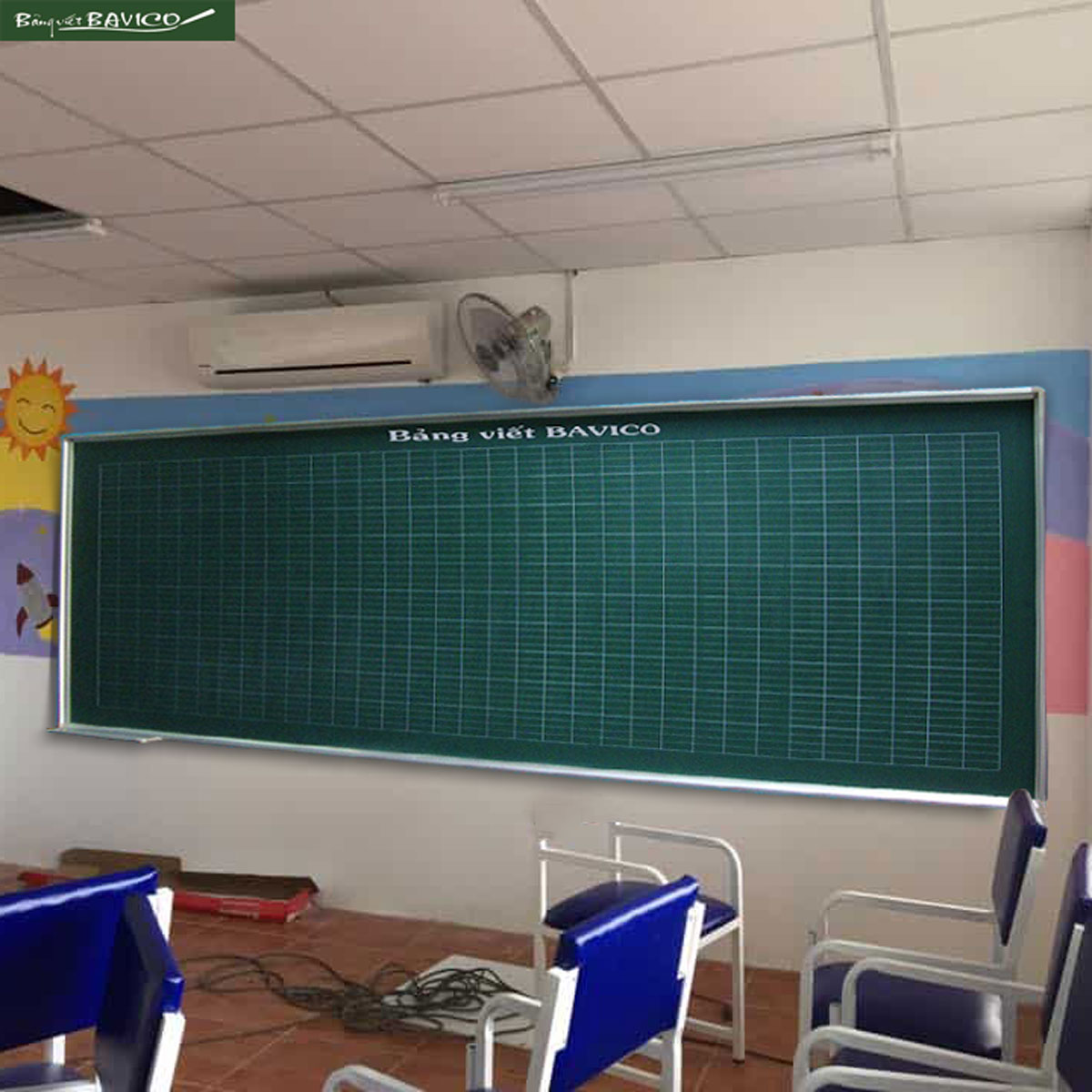 Bảng trường học chống loá từ Hàn Quốc in ô ly tiểu học