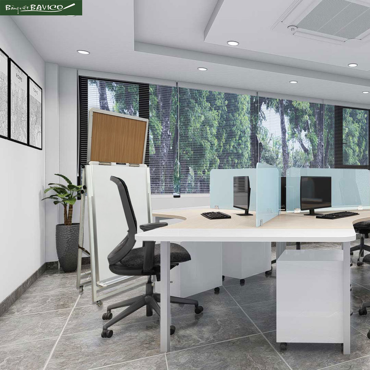 Bảng flipchart (bảng kẹp giấy) viết bút lông và viết phấn 