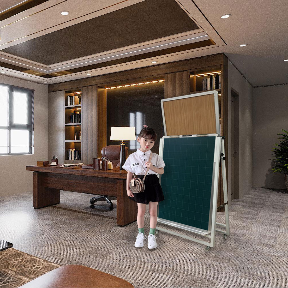 Bảng flipchart (bảng kẹp giấy) viết bút lông và viết phấn 