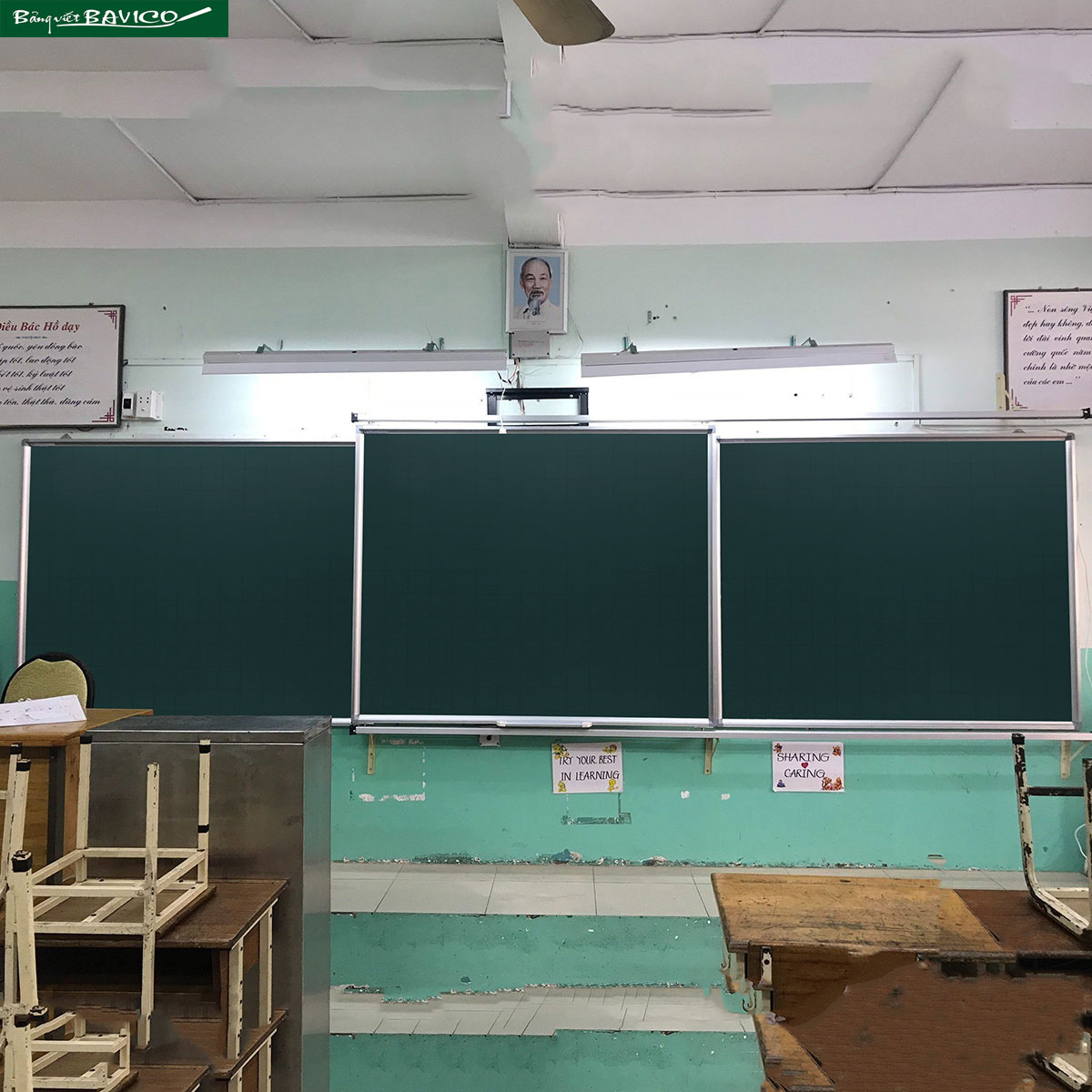 Bảng trượt ngang kết hợp TV và bảng tương tác